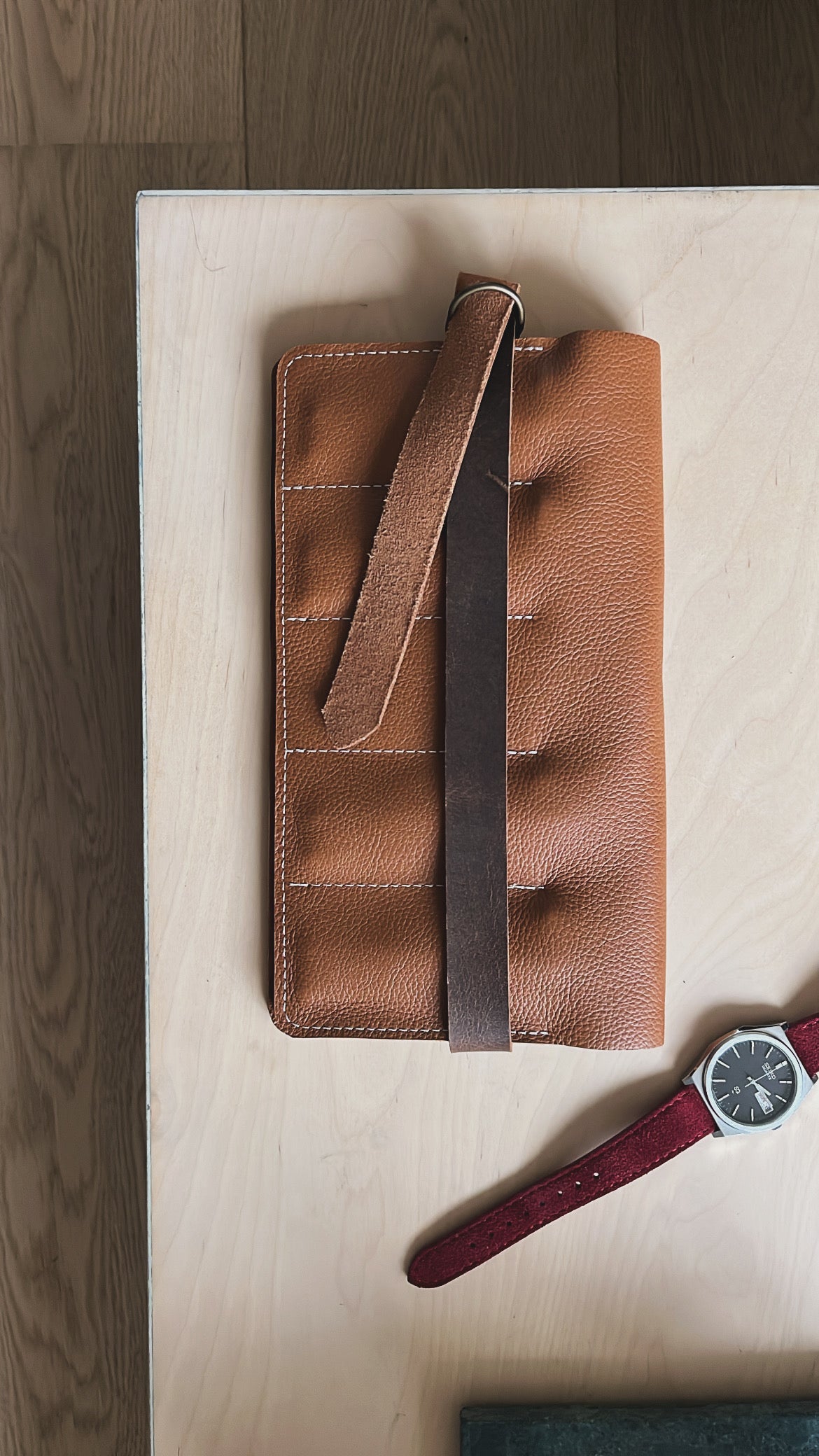 Handcrafted Leather Watch Roll — Five-Watch Configuration
