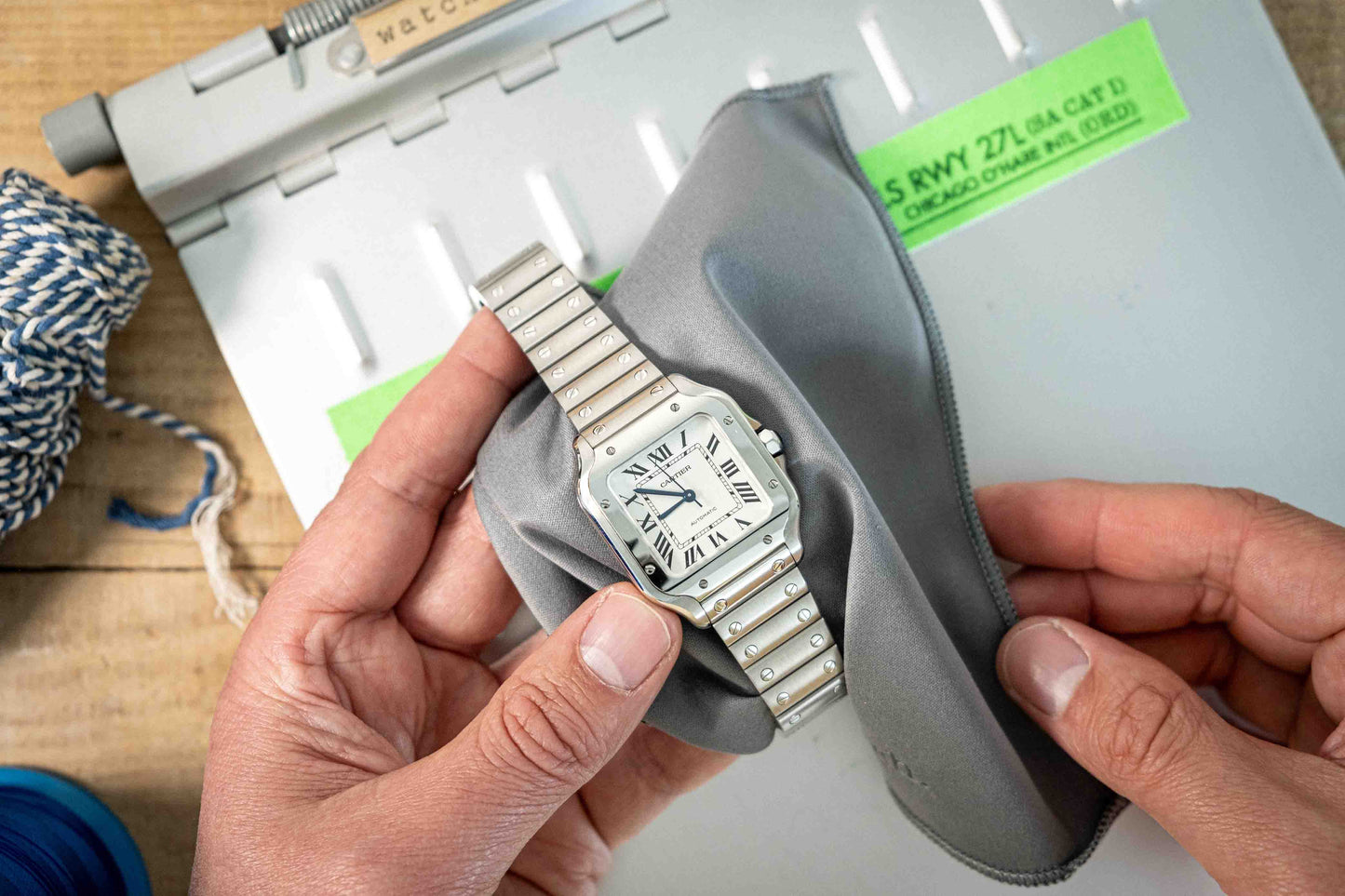 Blue microfiber watch cleaning cloth very high quality Cartier Rolex Omega Tudor