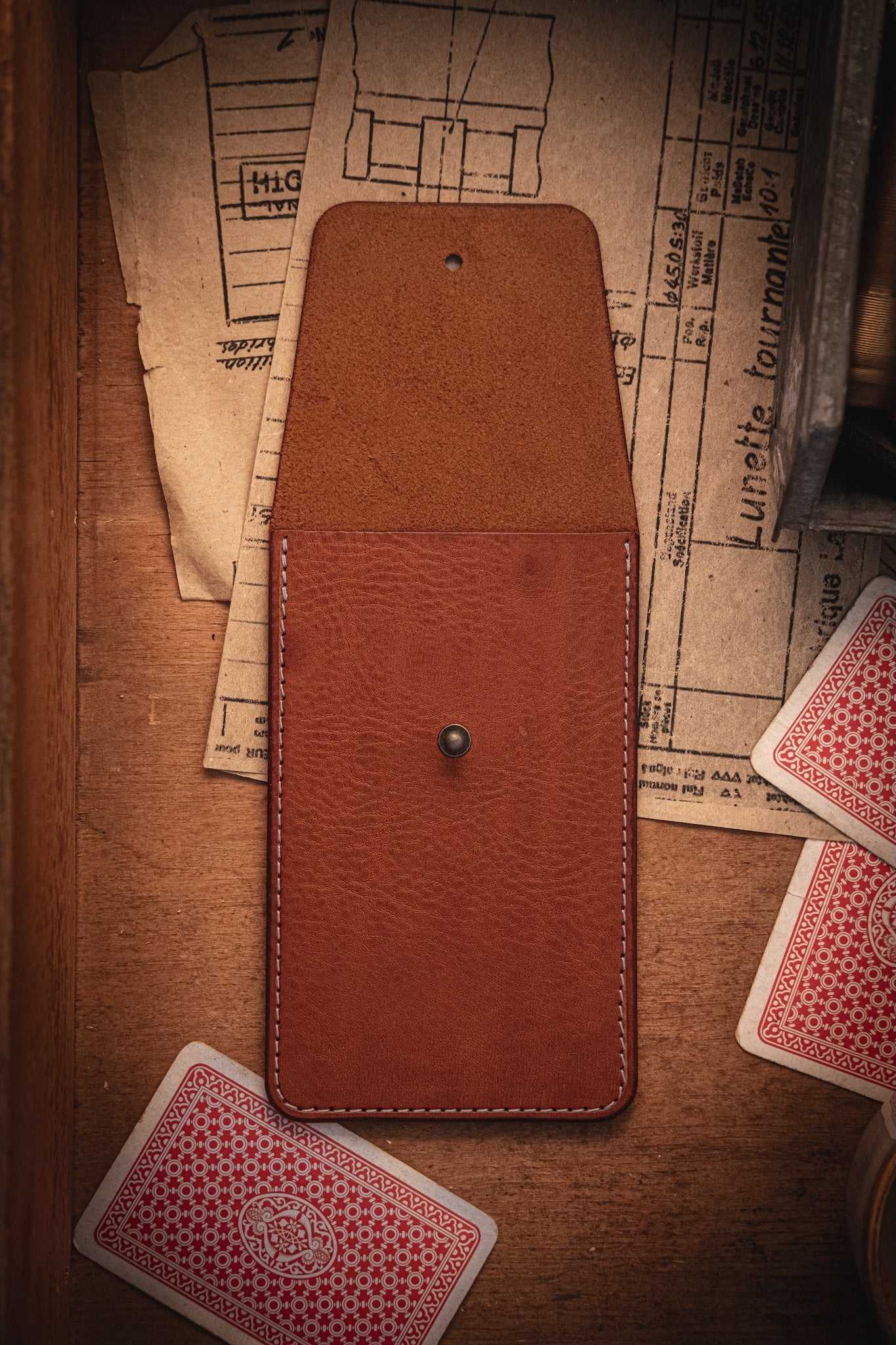SAMPLE SALE – Handmade Leather Watch Pouch | Cognac Brown
