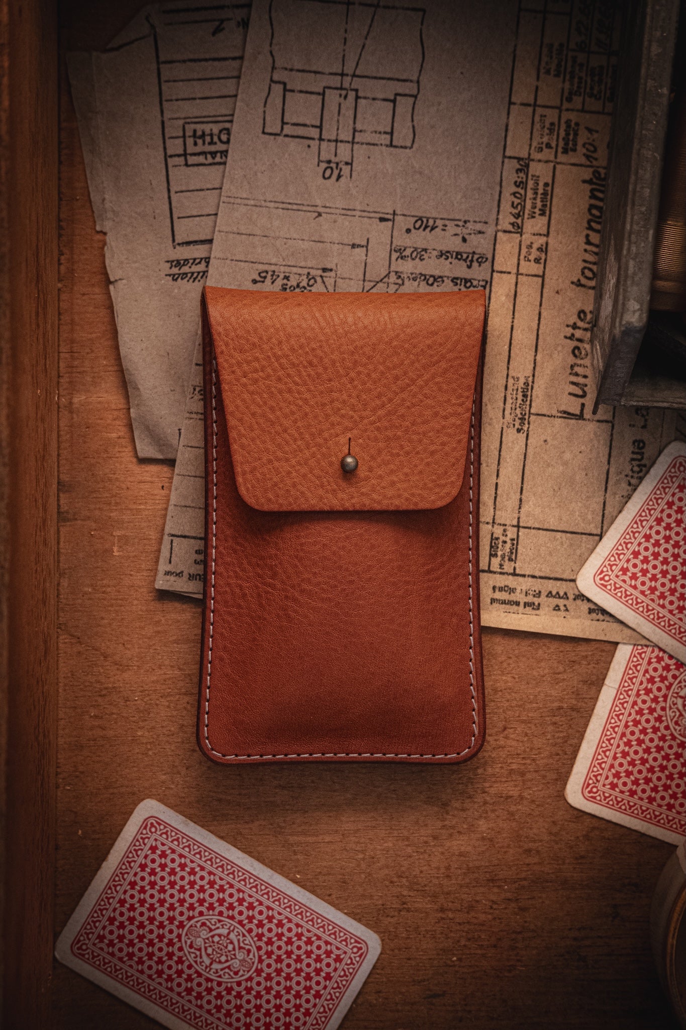 SAMPLE SALE – Handmade Leather Watch Pouch | Cognac Brown