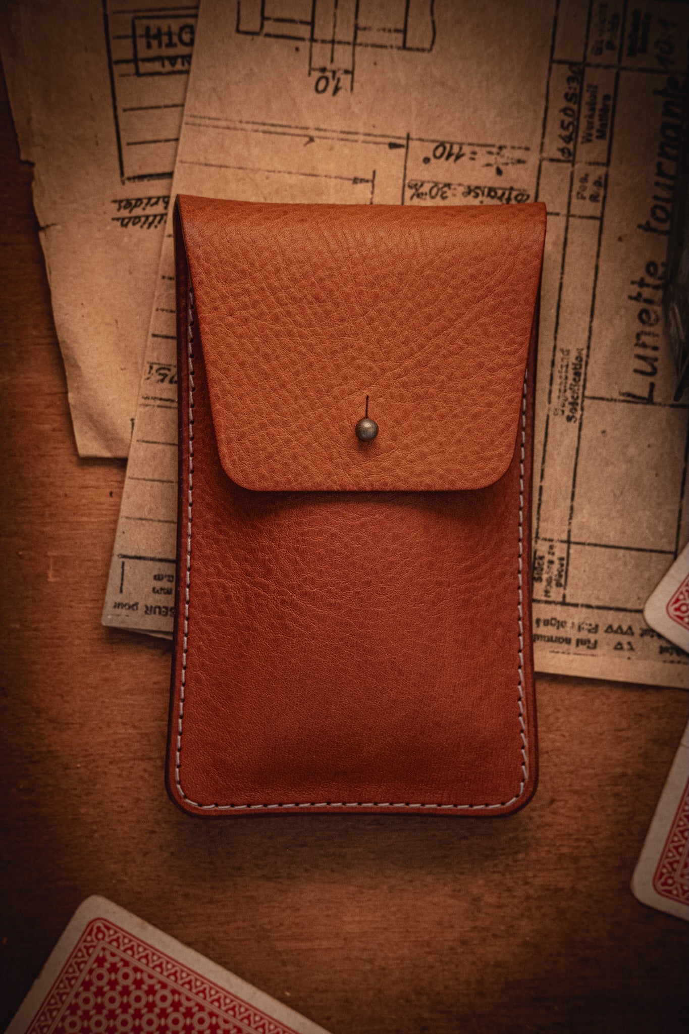SAMPLE SALE – Handmade Leather Watch Pouch | Cognac Brown