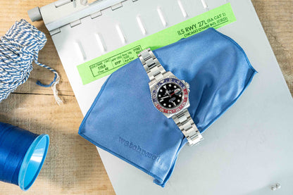 Blue microfiber watch cleaning cloth very high quality Cartier Rolex Omega Tudor