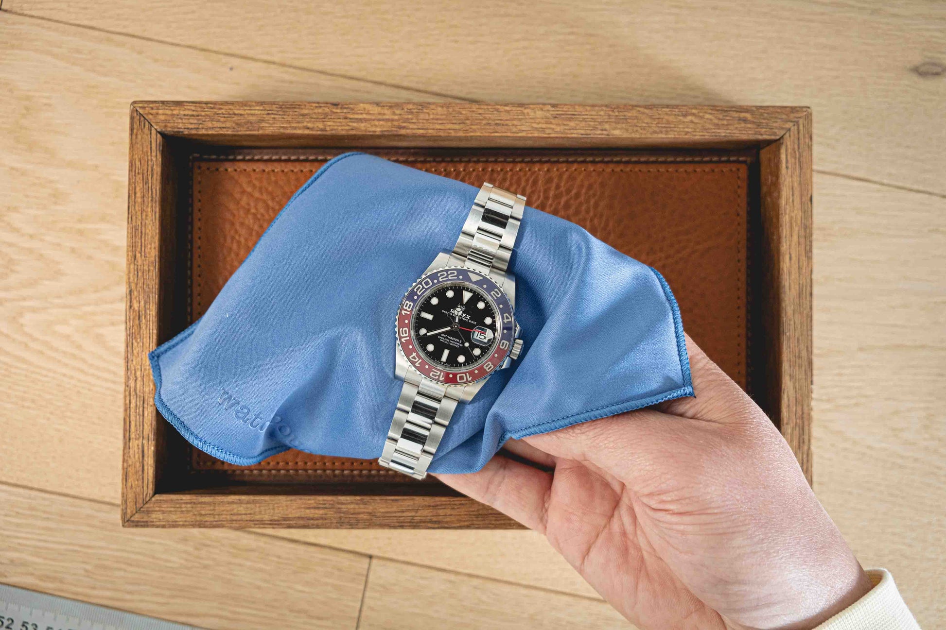 Blue microfiber watch cleaning cloth very high quality Cartier Rolex Omega Tudor