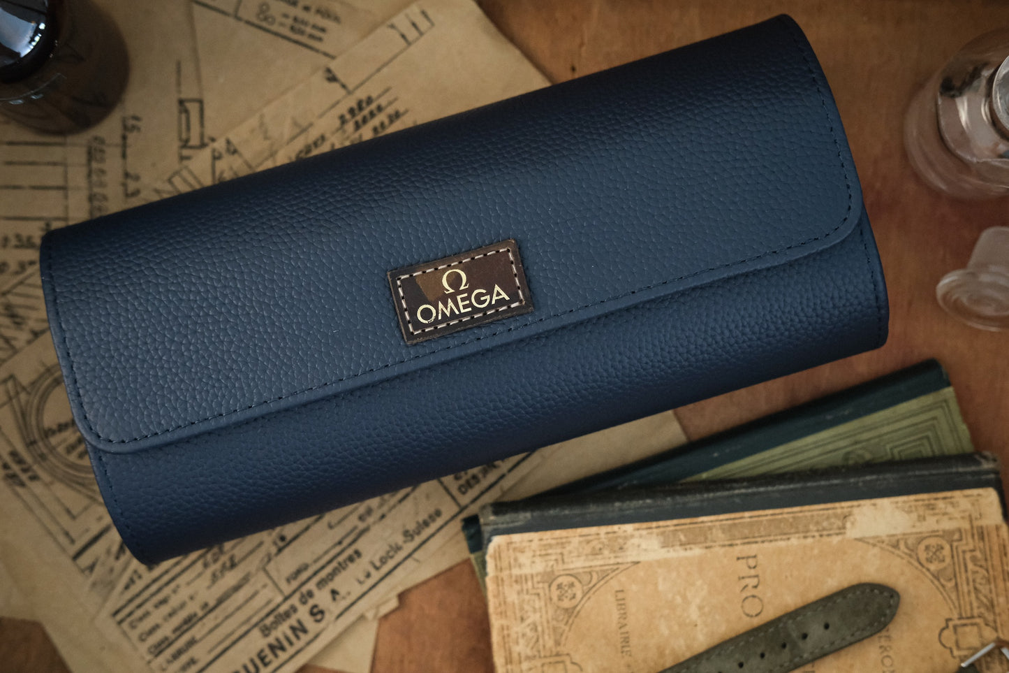 SAMPLE SALE - Oval Travel Case Blue - #13