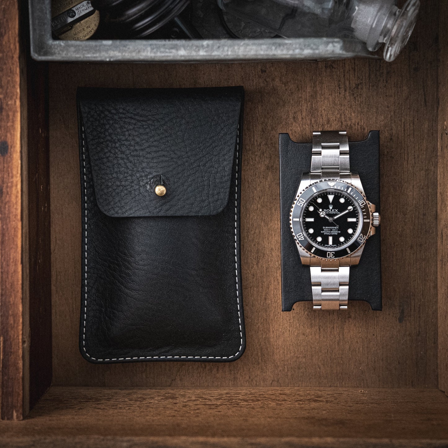 Heritage leather pouch collection - "pebbled"