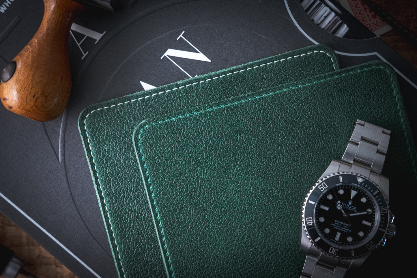 Handcrafted Leather Watch Roll — Five-Watch Configuration