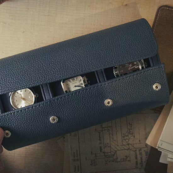 Leather watchroll, for Rolex, Cartier, Omega