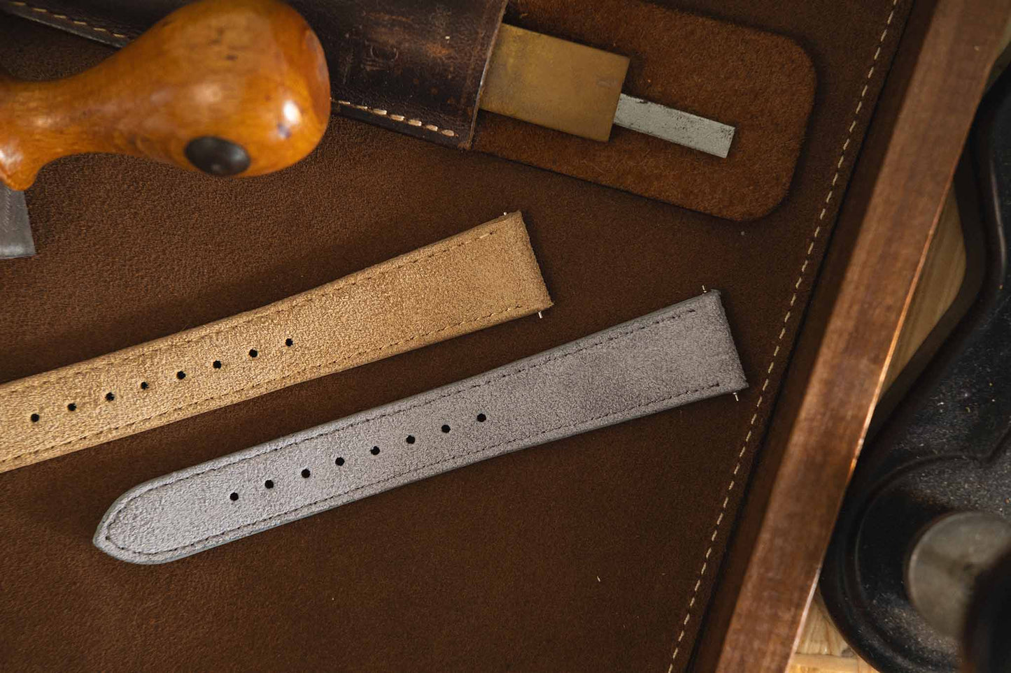 suede watch straps in various sizes 18mm 19mm 20mm tapered watchstraps
