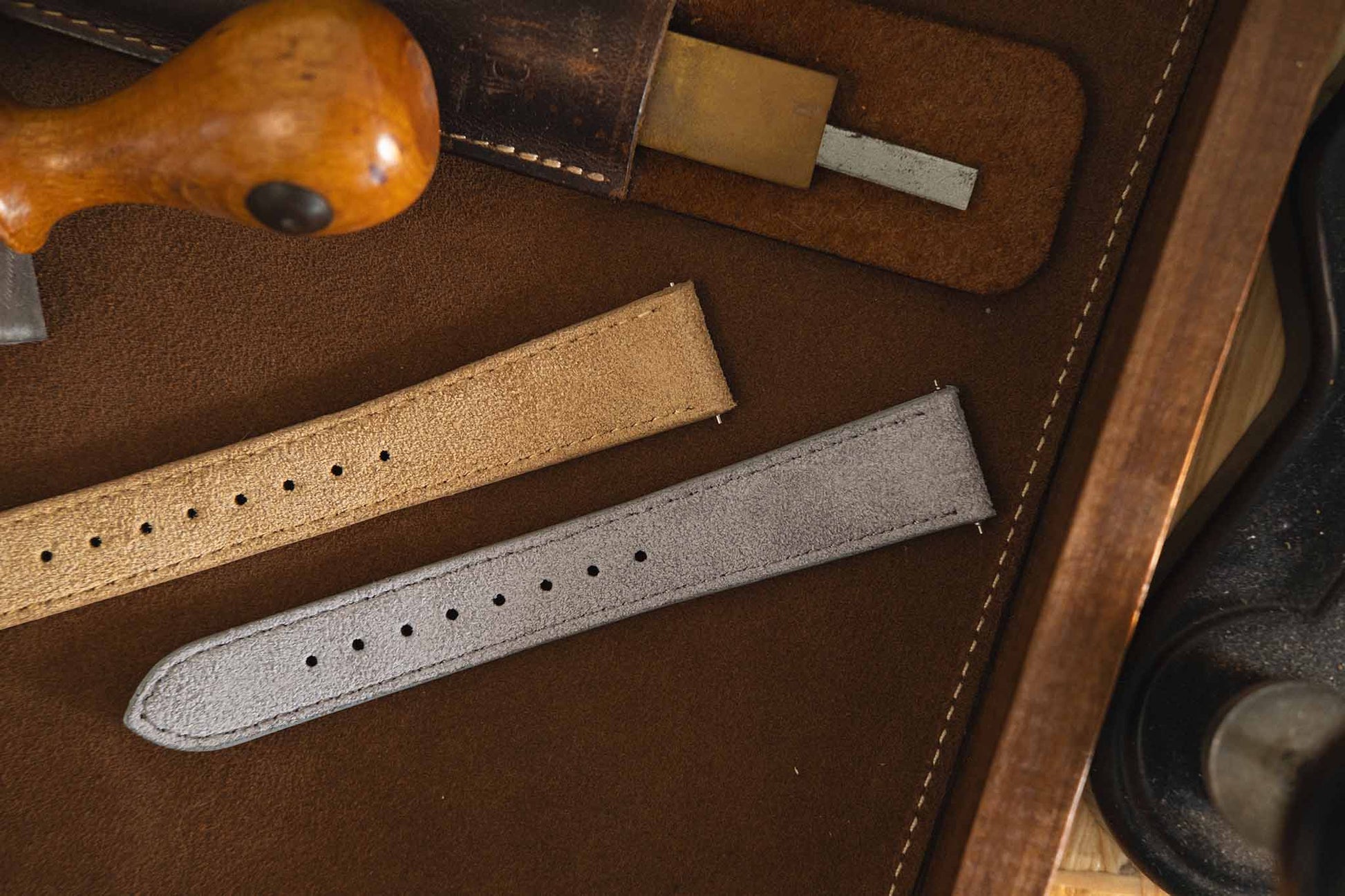 suede watch straps in various sizes 18mm 19mm 20mm tapered watchstraps