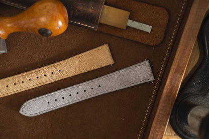 suede watch straps in various sizes 18mm 19mm 20mm tapered watchstraps